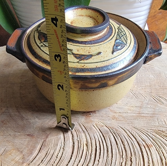 Artisan Ceramic Mini Casserole Dish - Tan and Brown - Picture 6 of 7